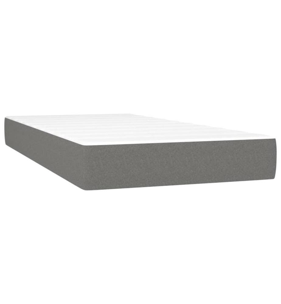 Boxspringbett mit Matratze Dunkelgrau 100x200 cm Stoff