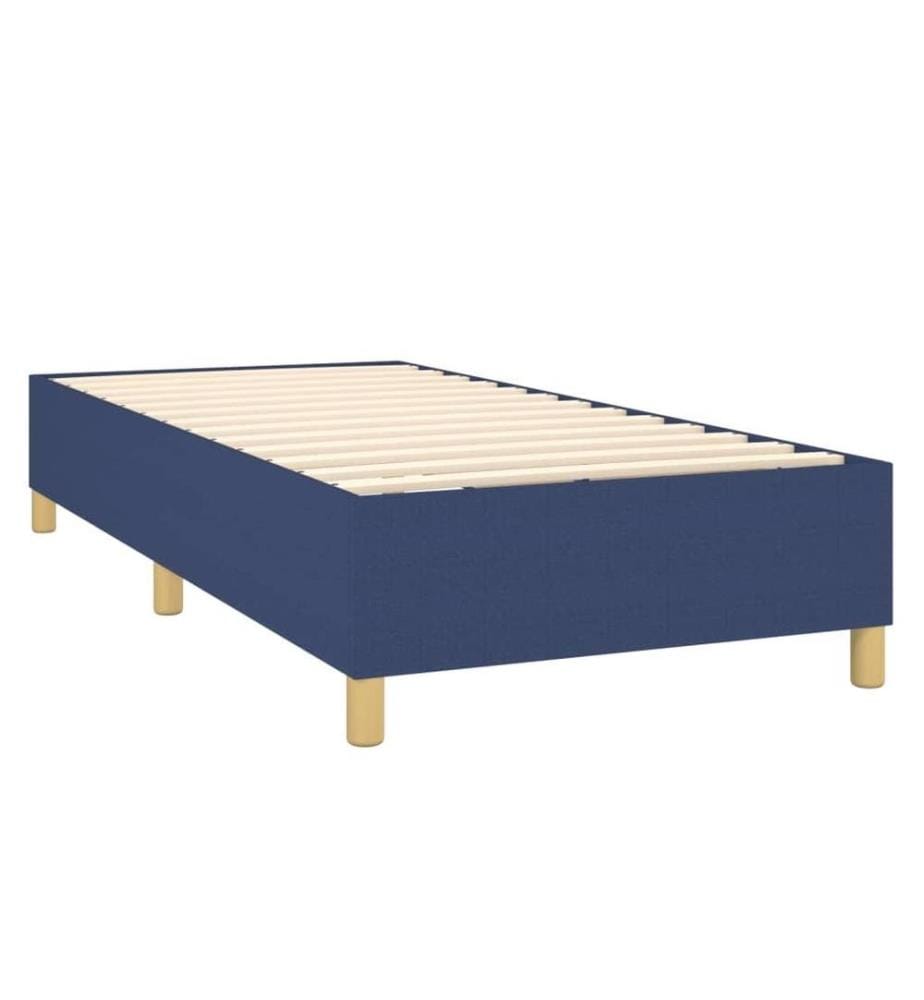 Lit à sommier tapissier avec matelas Bleu 90x200 cm Tissu