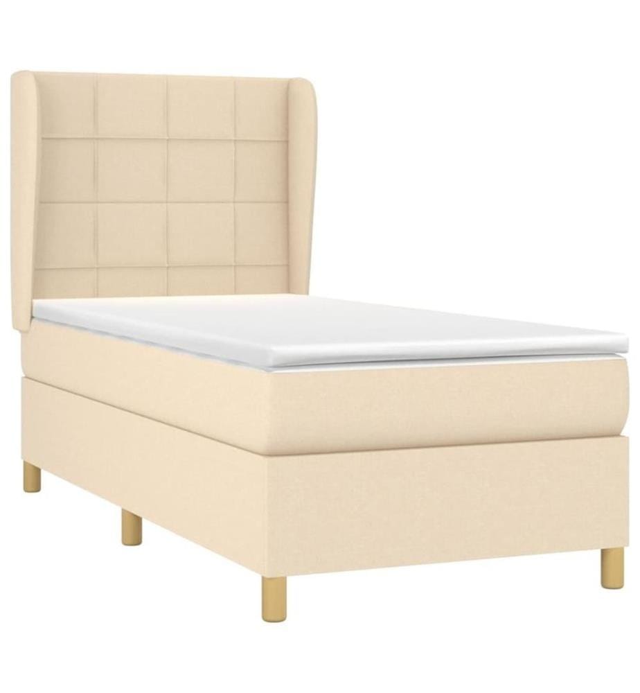 Boxspringbett mit Matratze Creme 100x200 cm Stoff