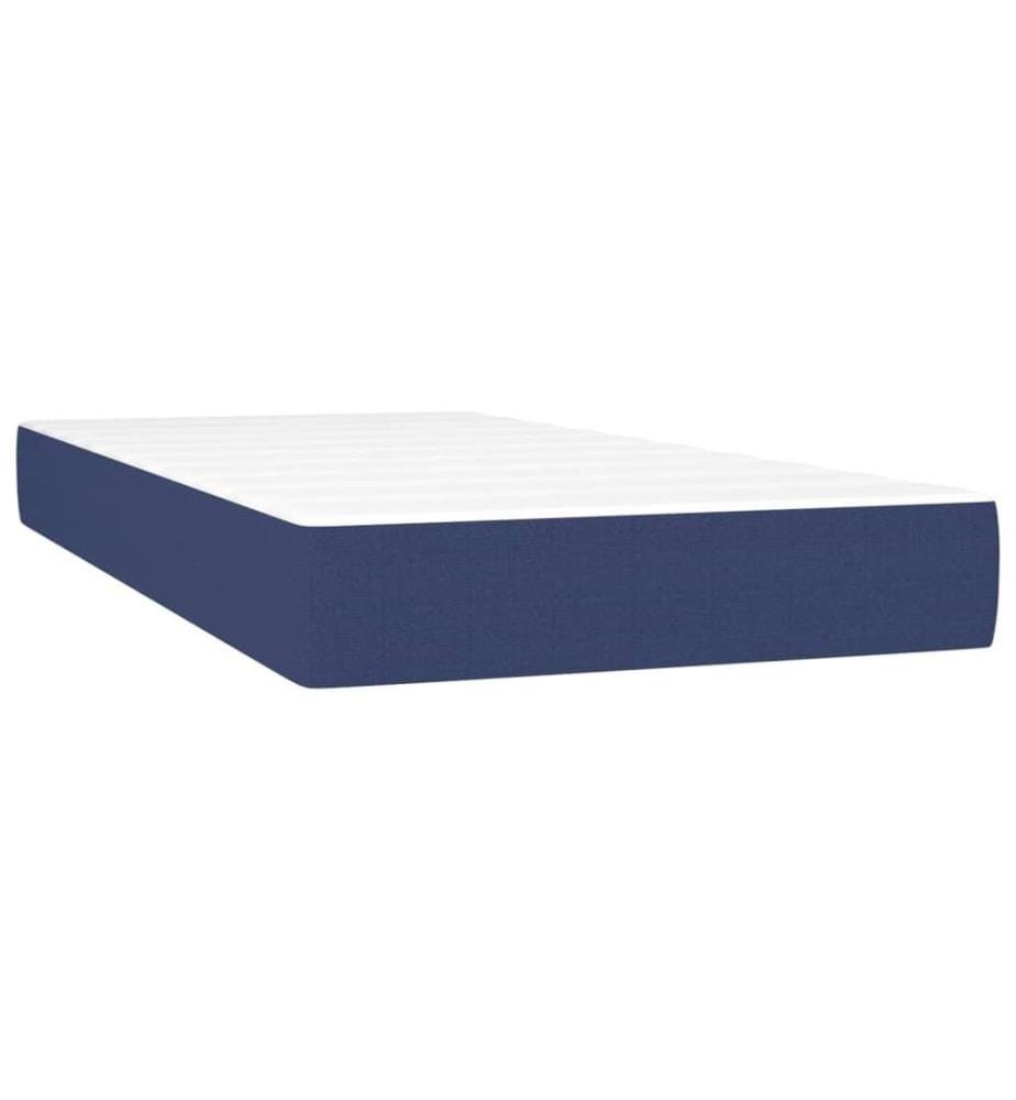 Boxspringbett mit Matratze Blau 100x200 cm Stoff