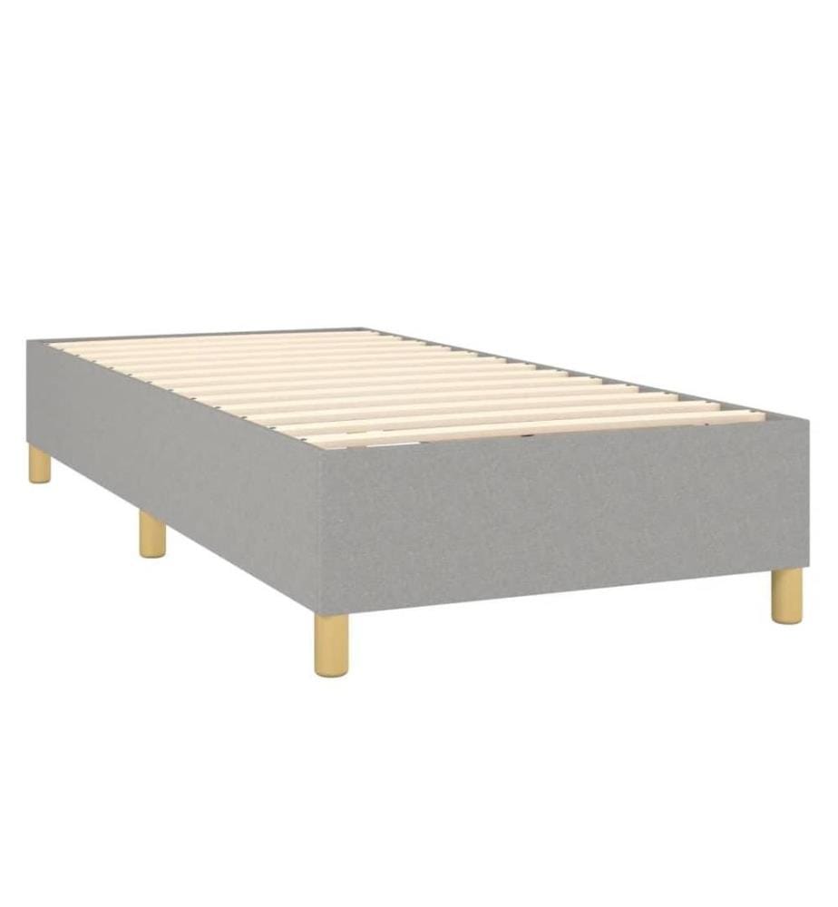 Boxspringbett mit Matratze Hellgrau 100x200 cm Stoff