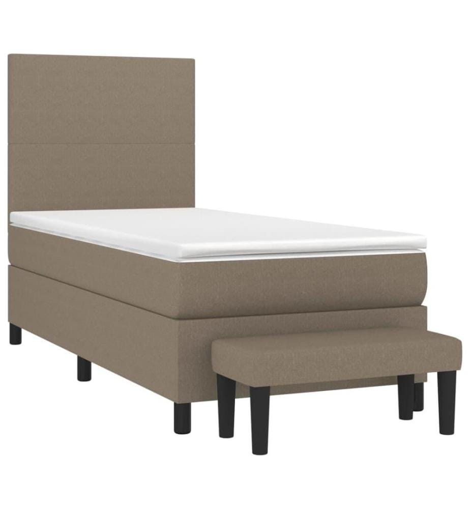 Boxspringbett mit Matratze Taupe 100x200 cm Stoff