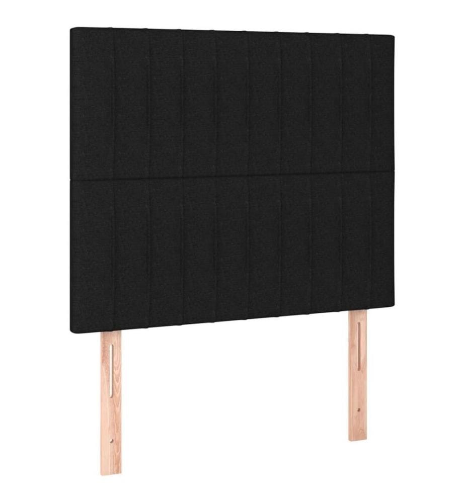 Lit à sommier tapissier avec matelas Noir 90x190 cm Tissu