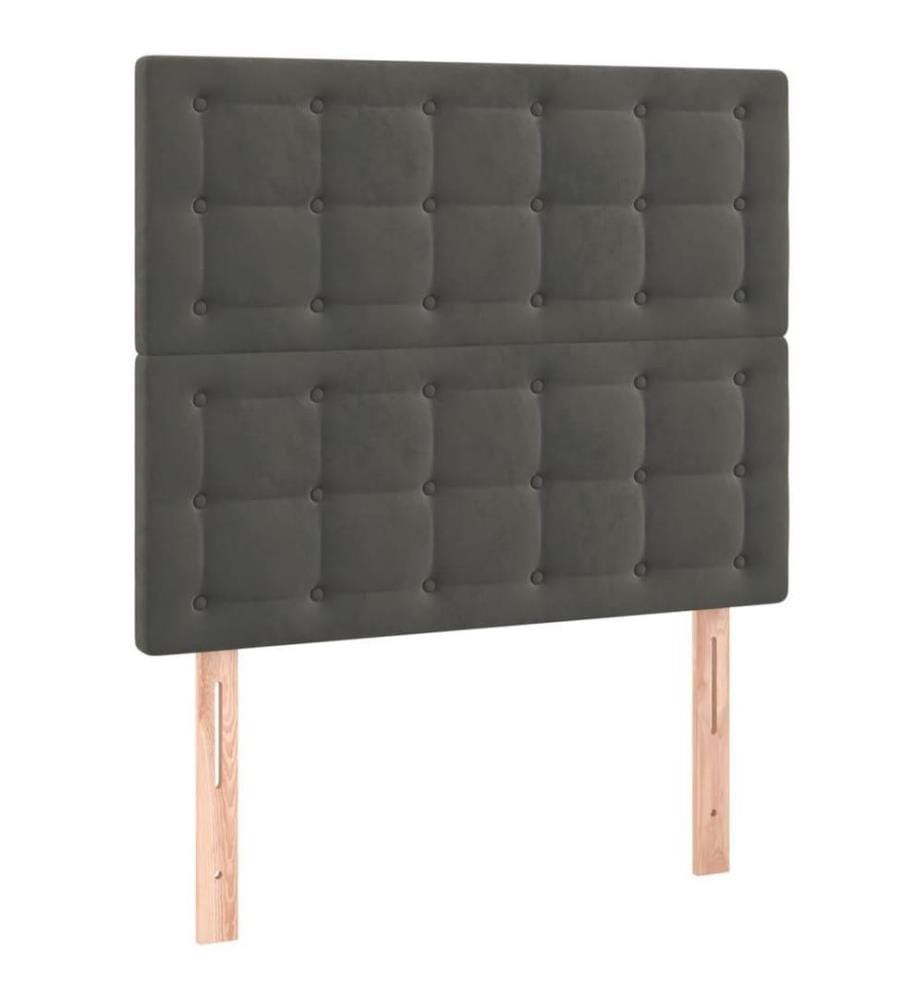 Boxspringbett mit Matratze Dunkelgrau 100x200 cm Samt