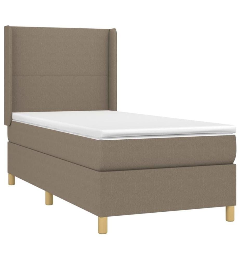 Boxspringbett mit Matratze Taupe 100x200 cm Stoff
