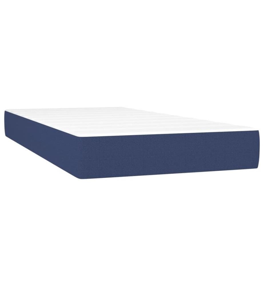 Lit à sommier tapissier avec matelas Bleu 90x200 cm Tissu