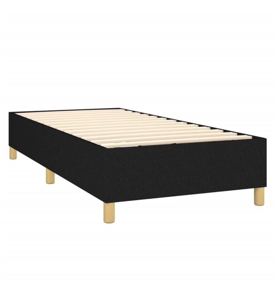 Sommier tapissier avec matelas et LED Noir 90x200 cm Tissu