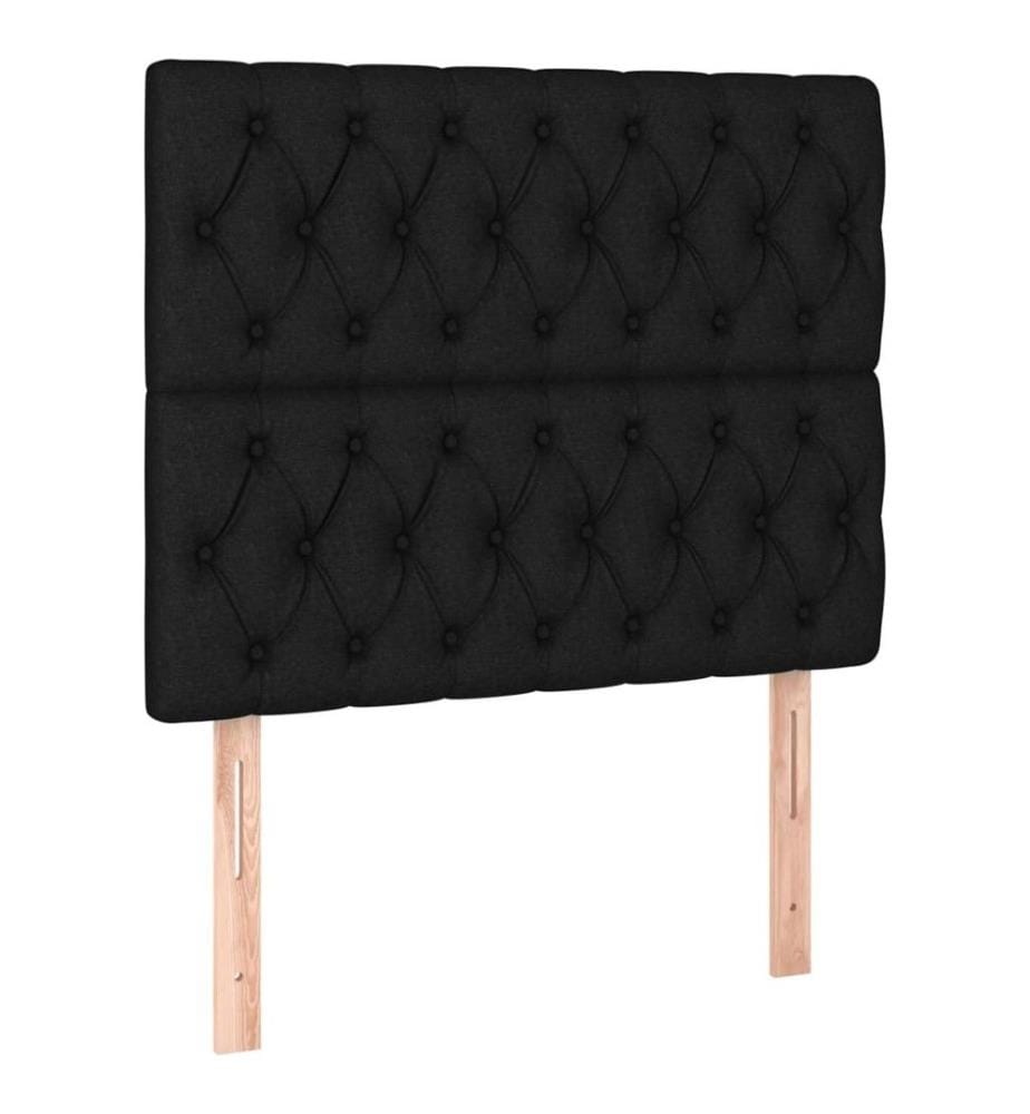 Lit à sommier tapissier avec matelas Noir 90x200 cm Tissu