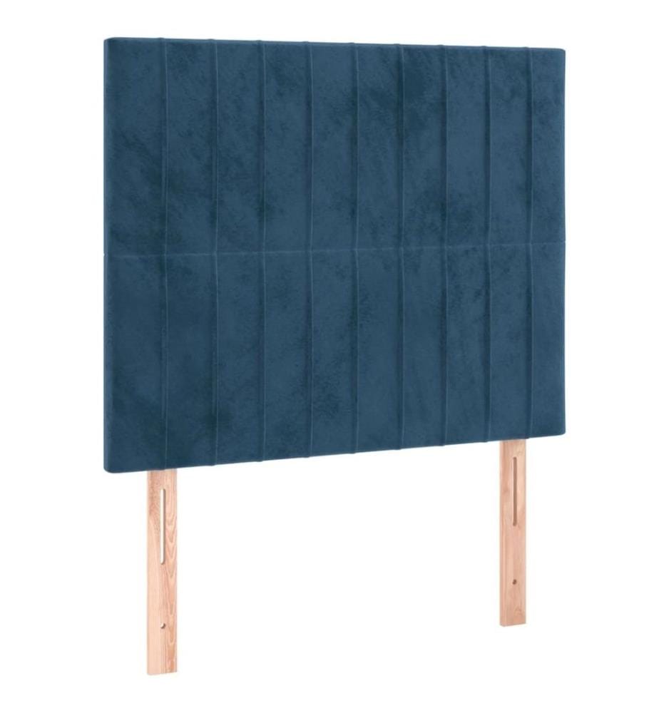 Lit à sommier tapissier avec matelas Bleu foncé 90x200 cm