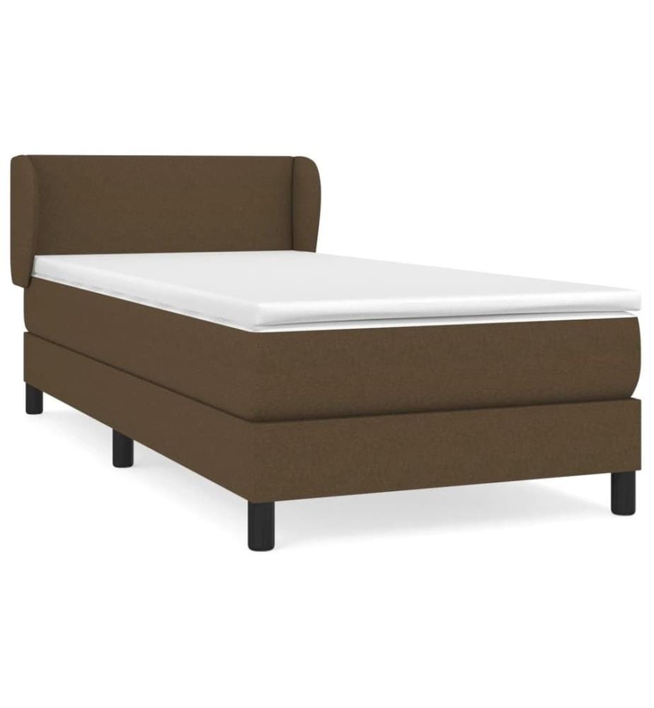 Lit à sommier tapissier avec matelas Marron foncé 90x190 cm
