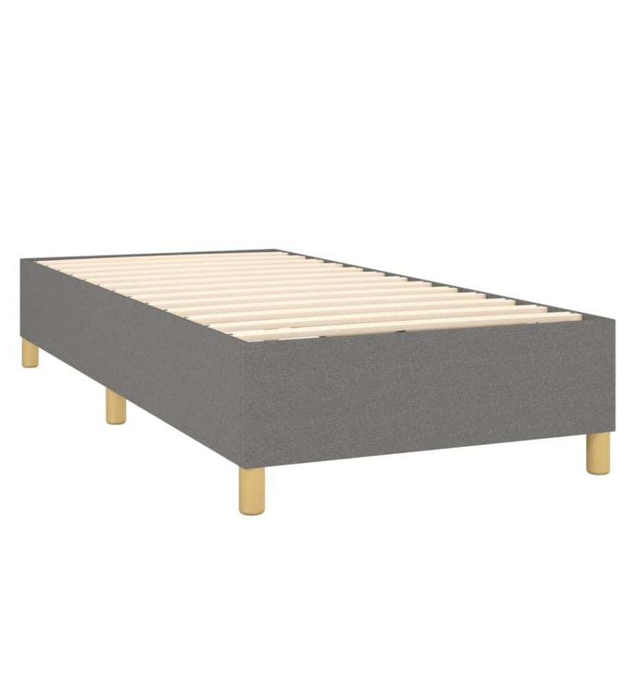 Boxspringbett mit Matratze Dunkelgrau 90x190 cm Stoff