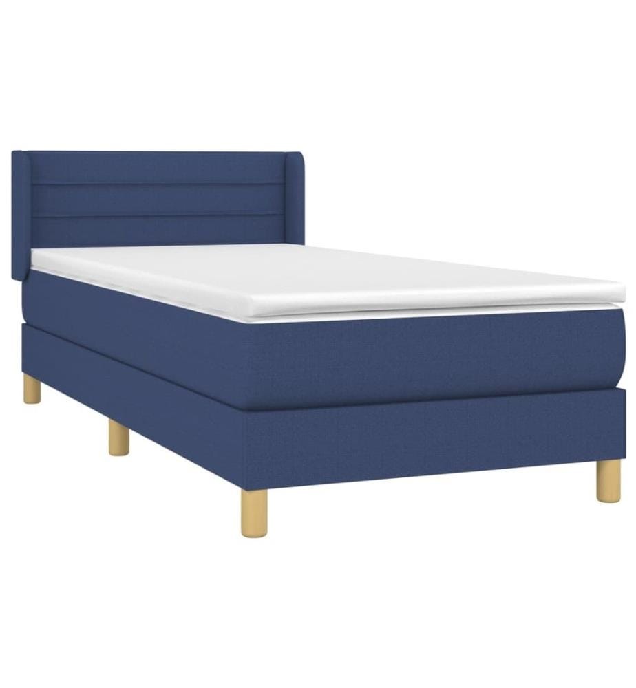 Boxspringbett mit Matratze Blau 80x200 cm Stoff