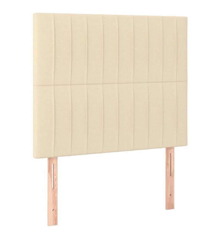 Lit à sommier tapissier et matelas Crème 90x190 cm Tissu