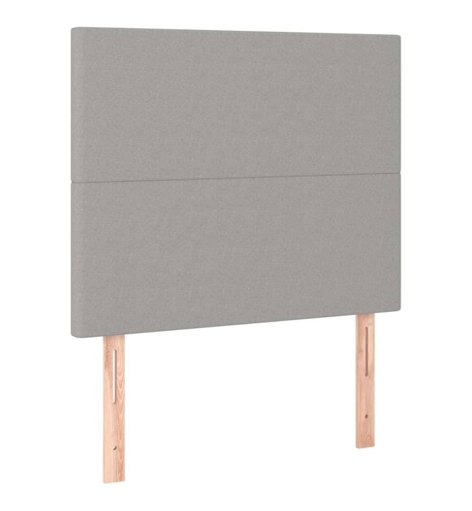 Boxspringbett mit Matratze Hellgrau 90x190 cm Stoff