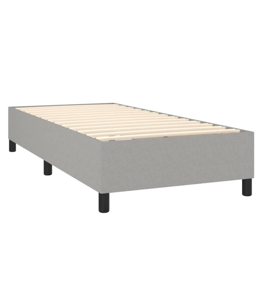 Sommier tapissier avec matelas et LED Gris clair 90x190cm Tissu
