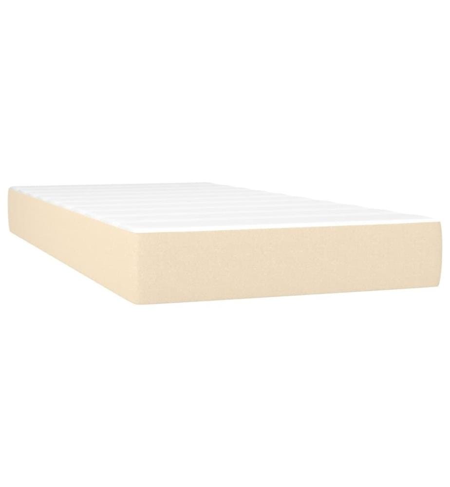 Lit à sommier tapissier et matelas Crème 90x190 cm Tissu