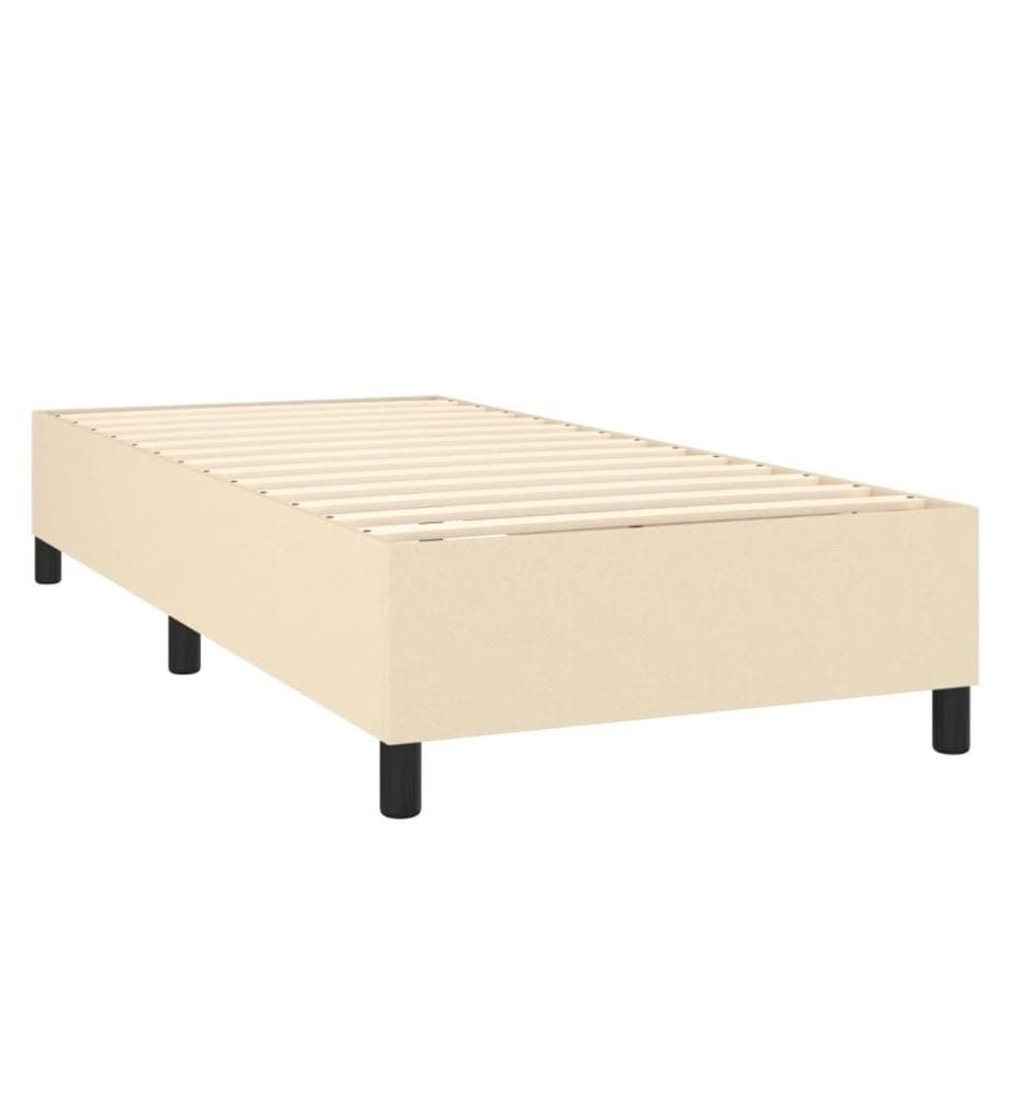 Lit à sommier tapissier avec matelas Crème 90x200 cm Tissu