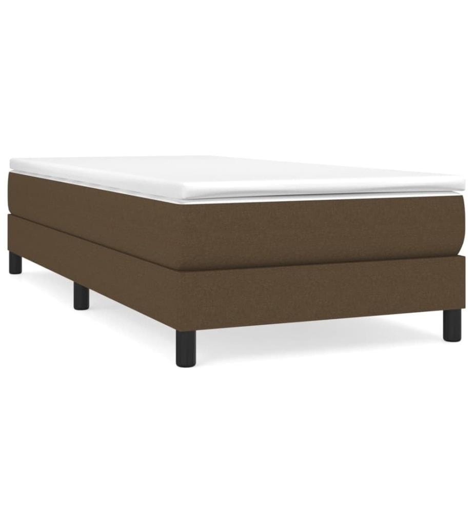 Lit à sommier tapissier avec matelas Marron foncé 90x190 cm