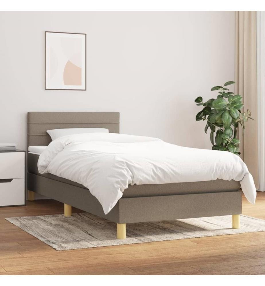 Boxspringbett mit Matratze Taupe 80x200 cm Stoff