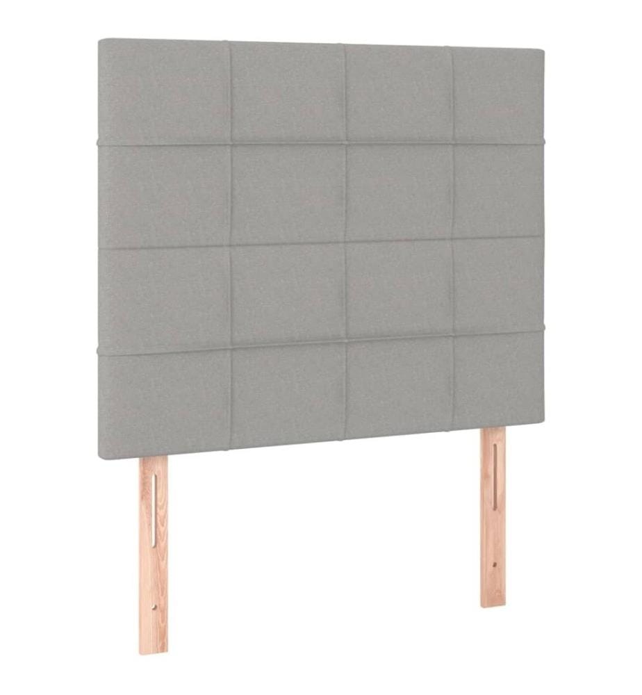 Boxspringbett mit Matratze Hellgrau 90x190 cm Stoff