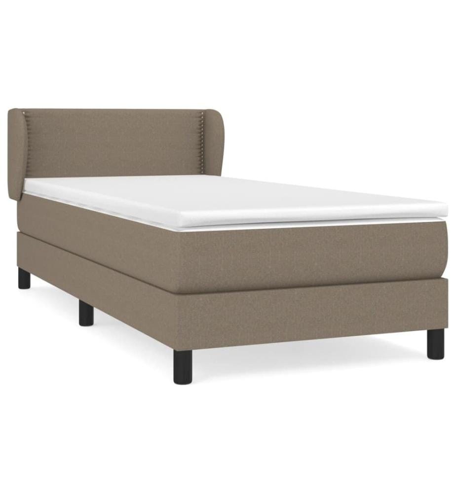 Lit à sommier tapissier avec matelas Taupe 90x190 cm Tissu