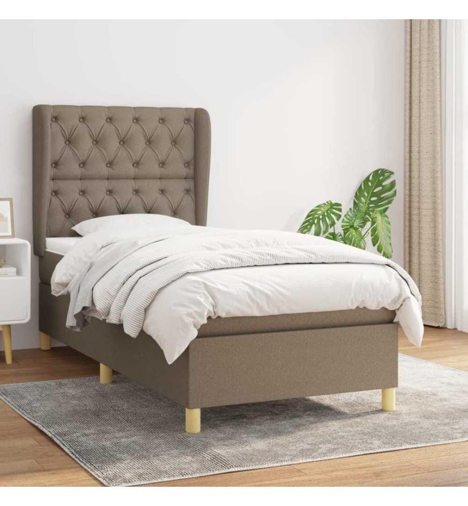 Boxspringbett mit Matratze Taupe 80x200 cm Stoff
