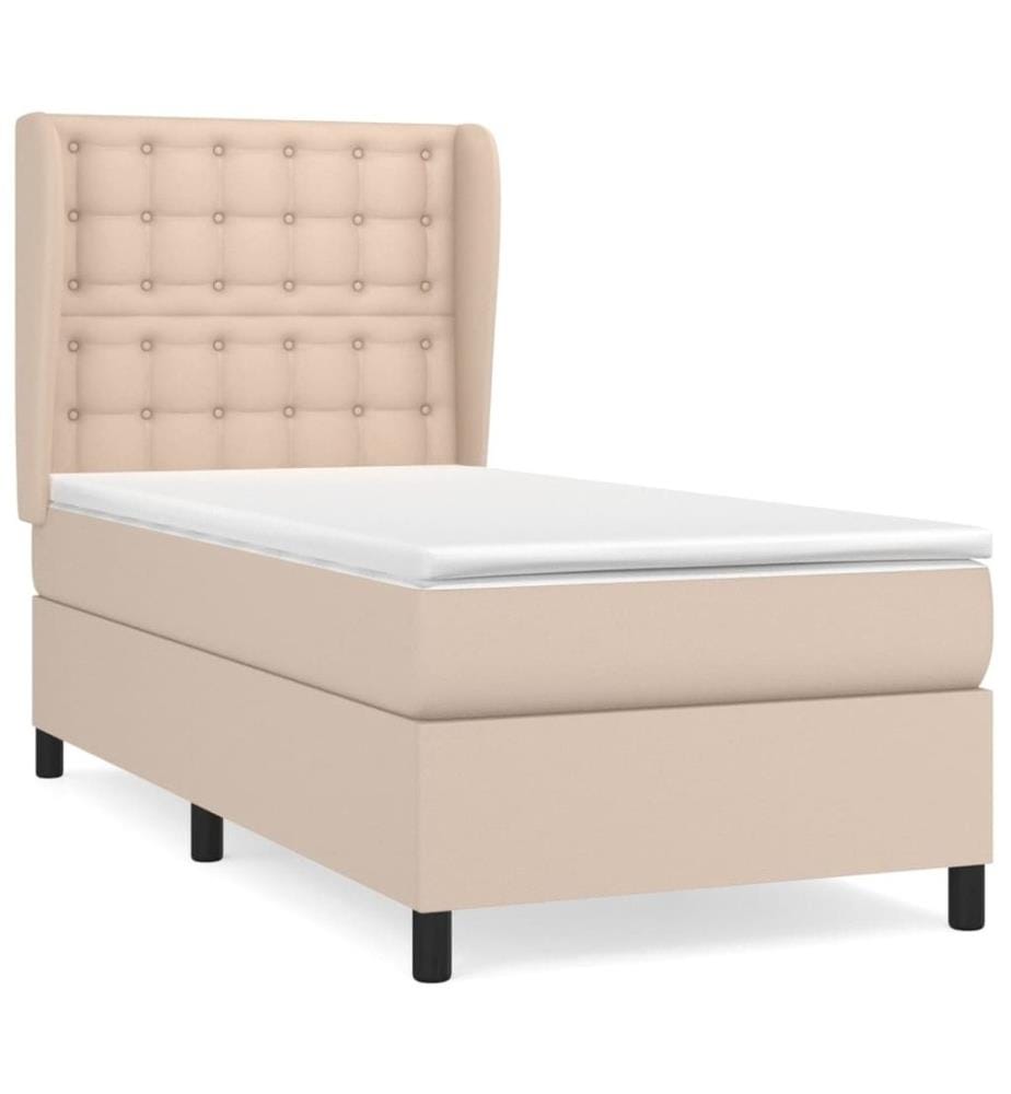 Lit à sommier tapissier avec matelas Cappuccino 90x200 cm