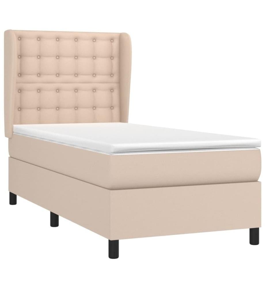 Lit à sommier tapissier avec matelas Cappuccino 90x200 cm