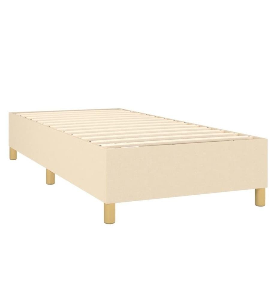 Sommier tapissier avec matelas et LED Crème 90x200 cm Tissu