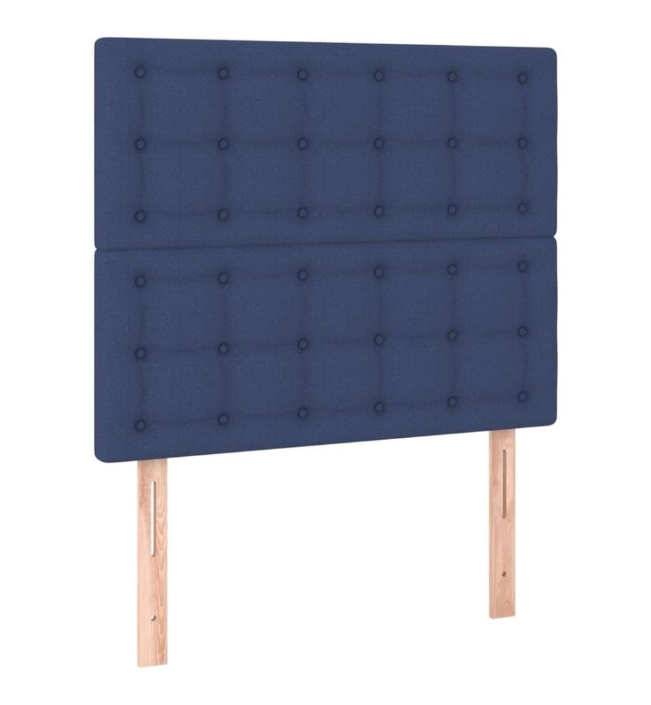 Boxspringbett mit Matratze Blau 80x200 cm Stoff