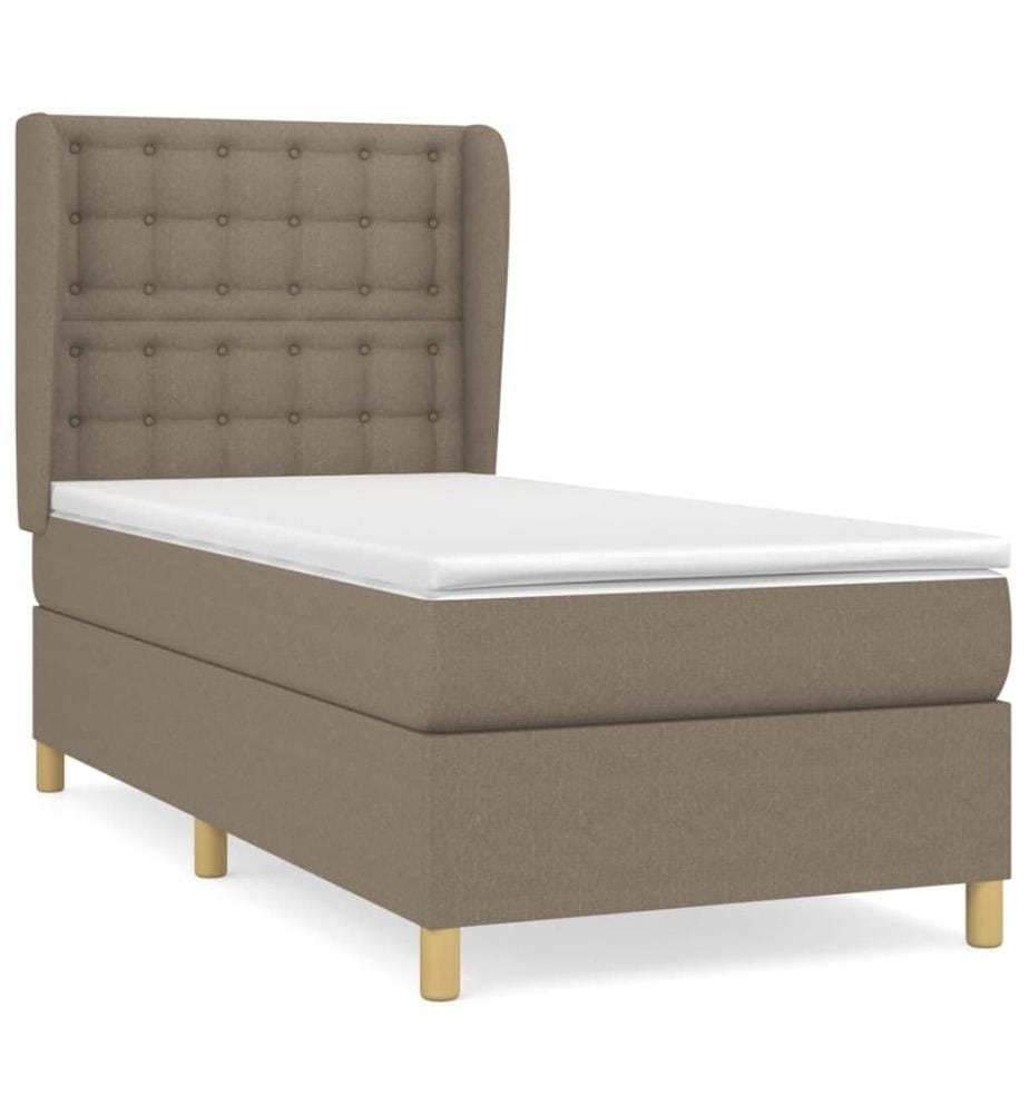 Boxspringbett mit Matratze Taupe 90x200 cm Stoff