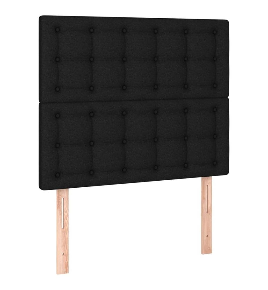 Boxspringbett mit Matratze Schwarz 100x200 cm Stoff