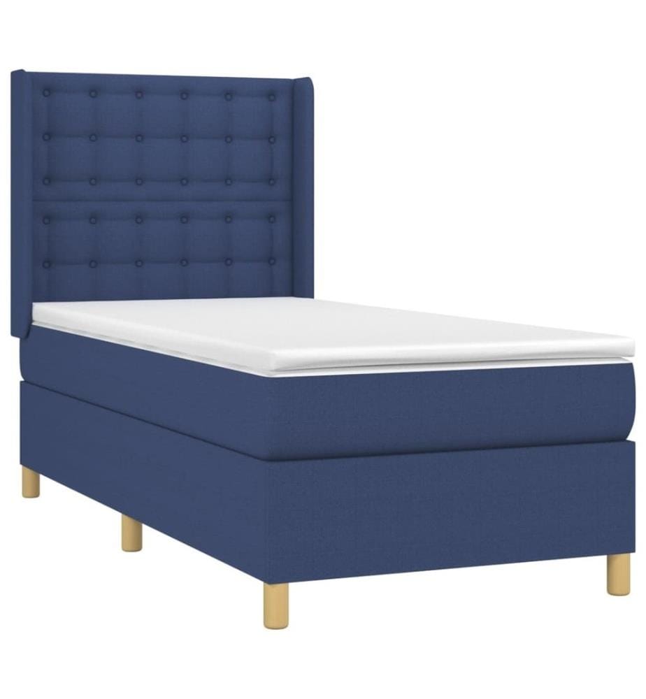 Boxspringbett mit Matratze Blau 80x200 cm Stoff