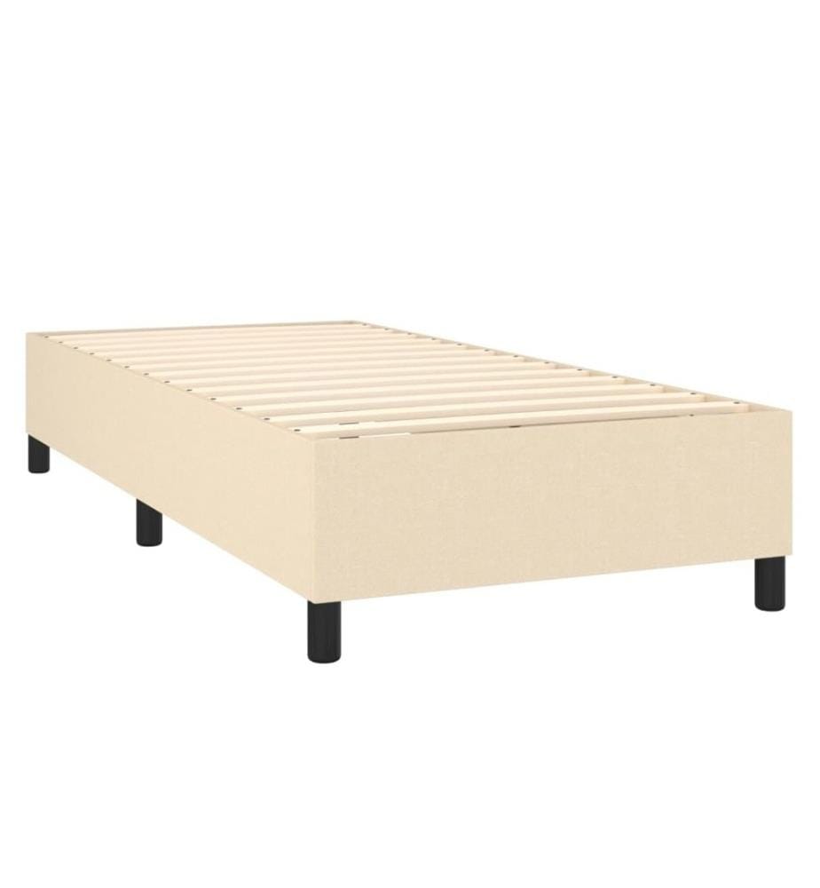 Sommier tapissier avec matelas et LED Crème 90x200 cm Tissu