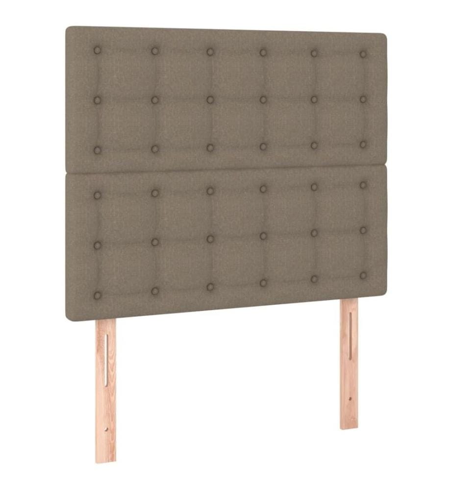 Lit à sommier tapissier avec matelas Taupe 90x200 cm Tissu