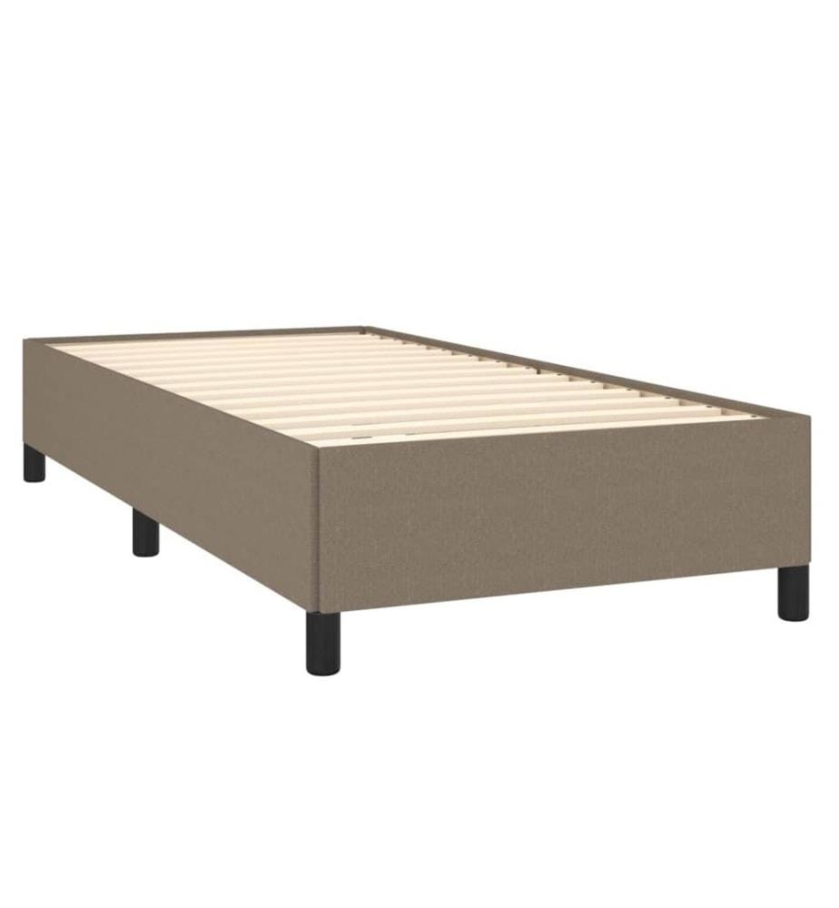 Lit à sommier tapissier avec matelas Taupe 80x200 cm Tissu