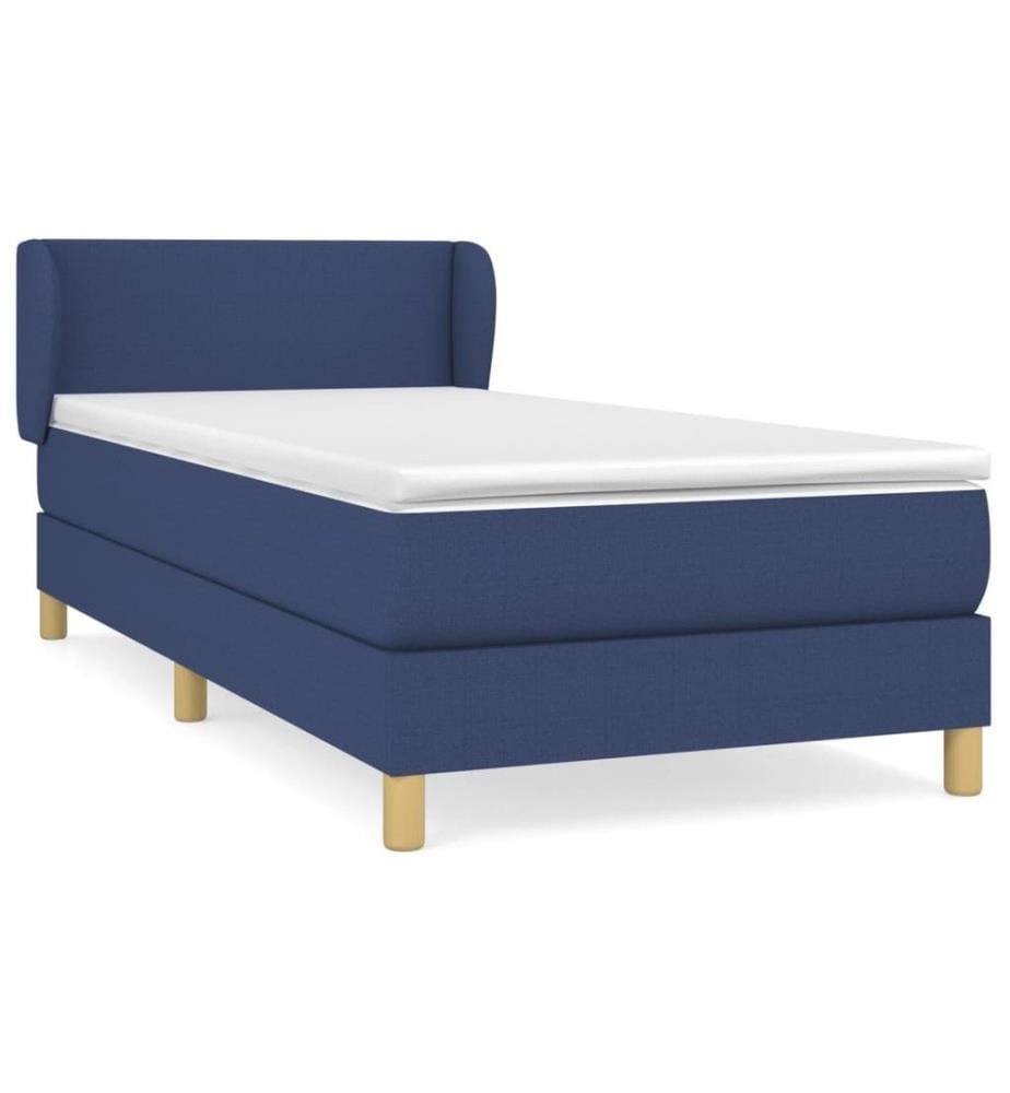 Lit à sommier tapissier avec matelas Bleu 90x190 cm Tissu