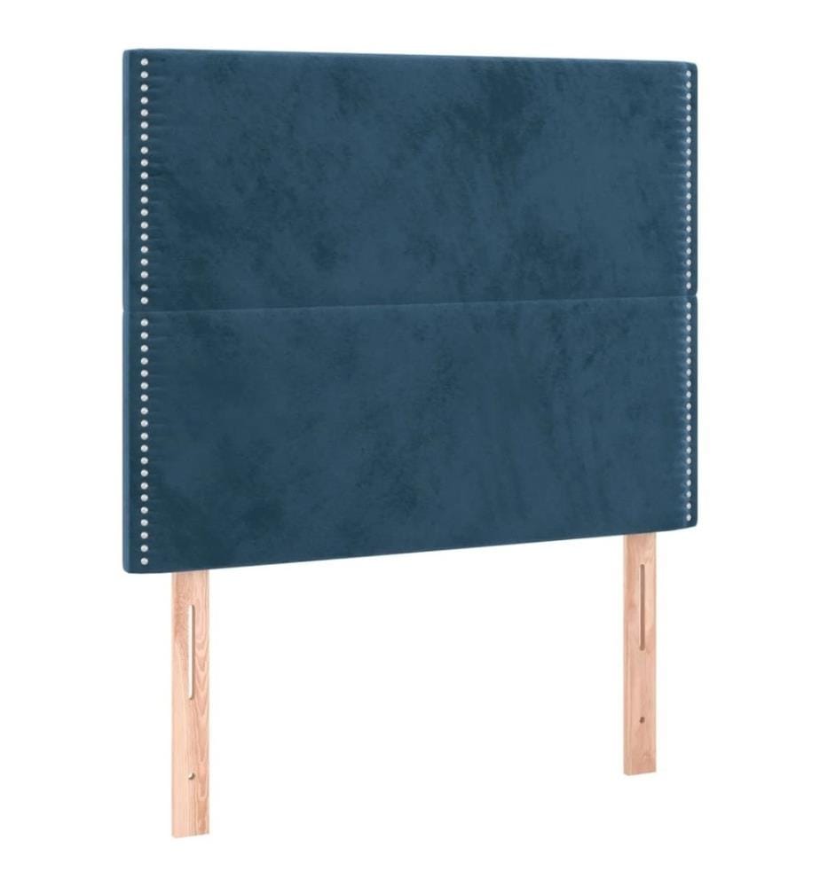 Lit à sommier tapissier avec matelas Bleu foncé 90x200 cm