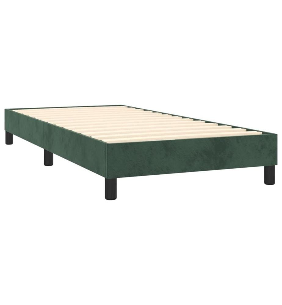Lit à sommier tapissier avec matelas Vert foncé 90x190 cm