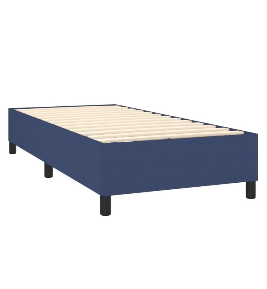 Sommier tapissier avec matelas et LED Bleu 90x190 cm Tissu