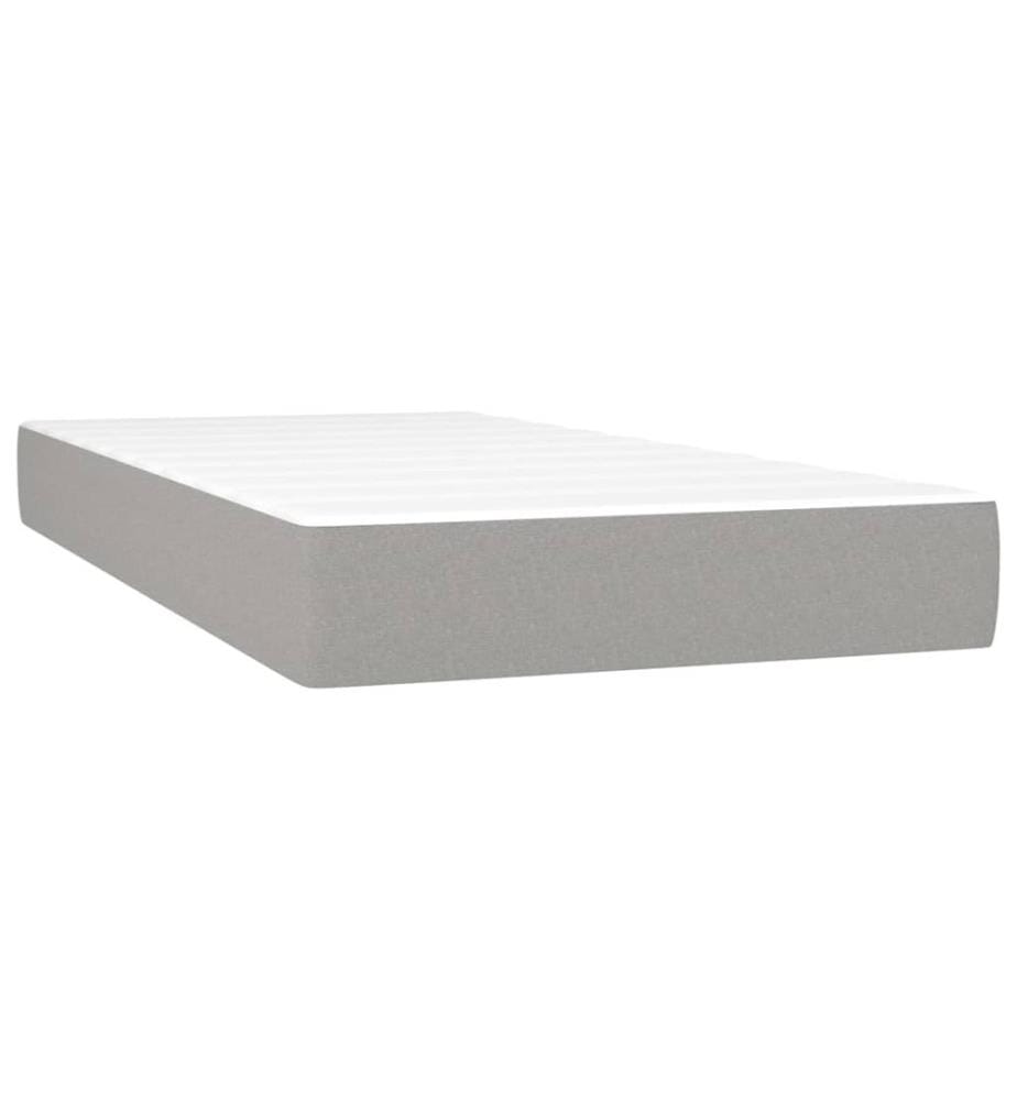 Lit à sommier tapissier avec matelas Gris clair 90x200 cm Tissu