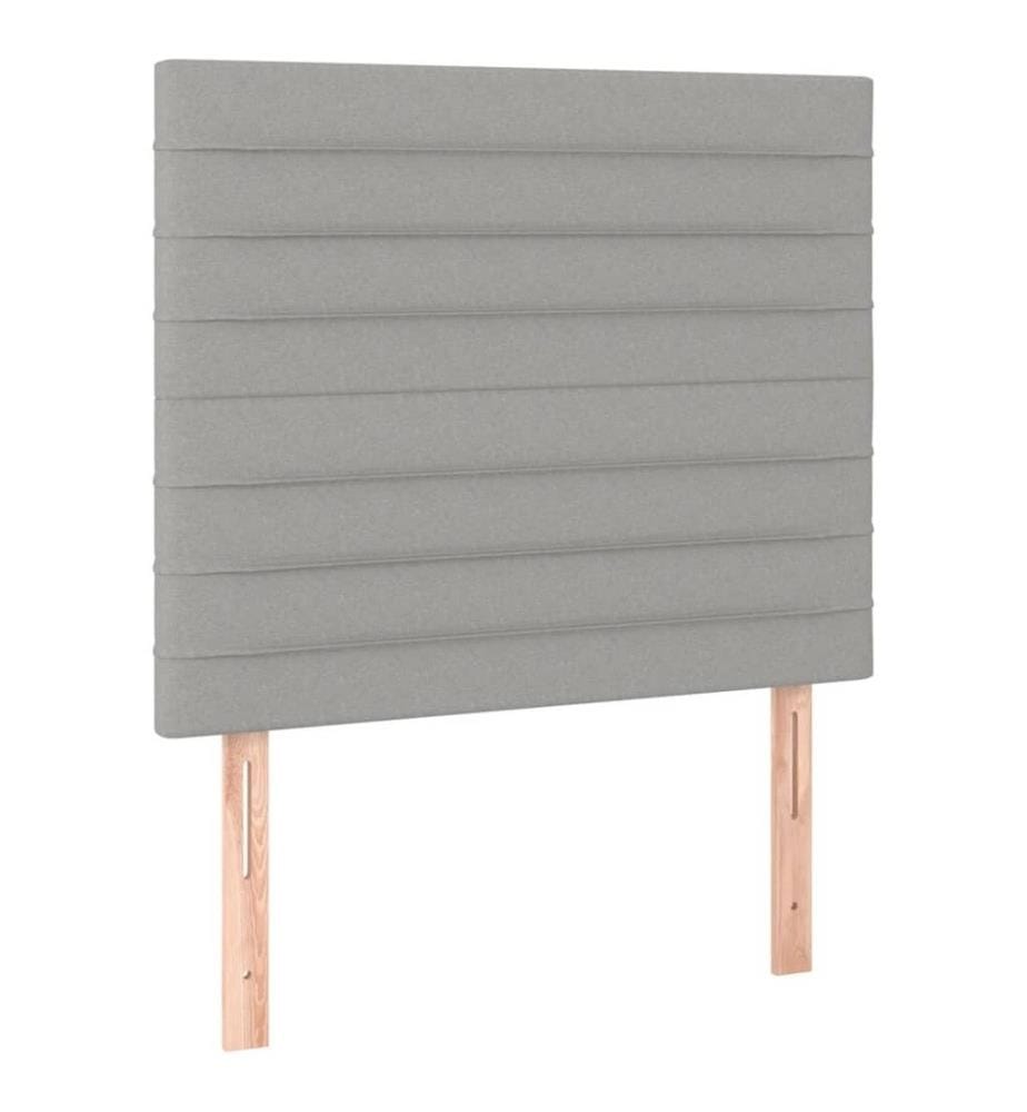 Boxspringbett mit Matratze Hellgrau 90x190 cm Stoff