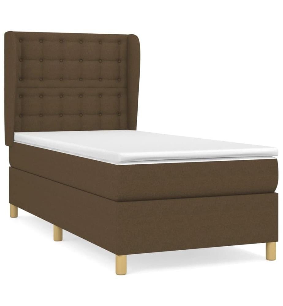 Boxspringbett mit Matratze Dunkelbraun 80x200 cm Stoff