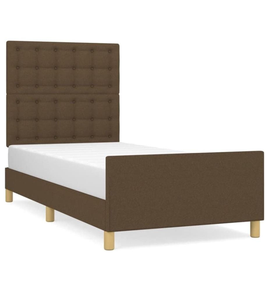 Bettgestell mit Kopfteil Dunkelbraun 80x200 cm Stoff