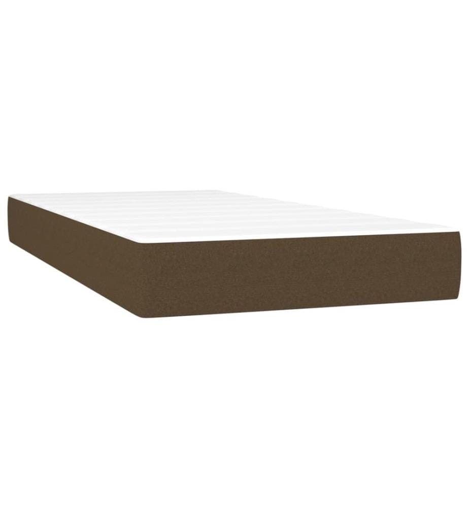 Lit à sommier tapissier avec matelas Marron foncé 90x200 cm