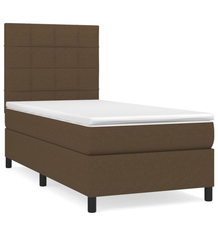 Boxspringbett mit Matratze Dunkelbraun 80x200 cm Stoff