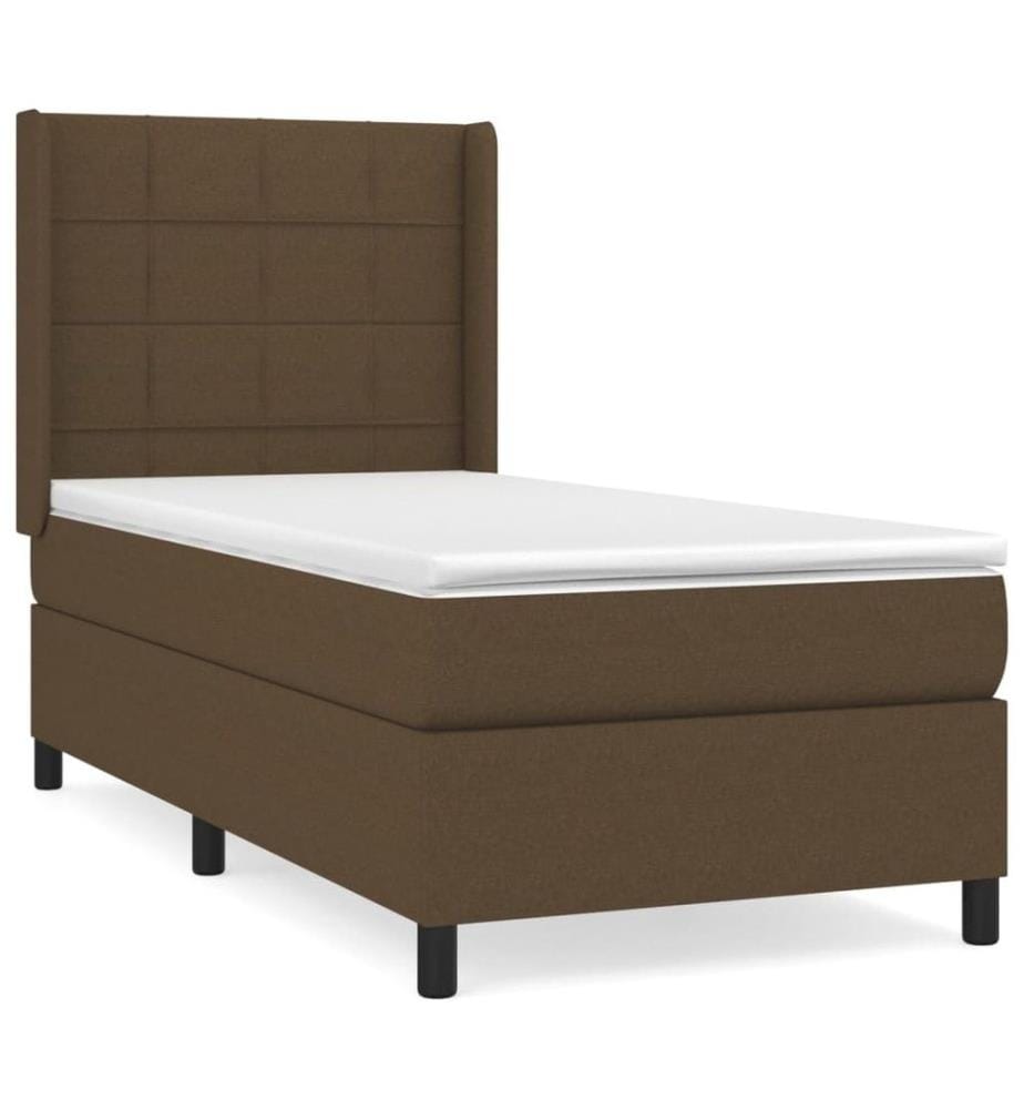 Boxspringbett mit Matratze Dunkelbraun 80x200 cm Stoff