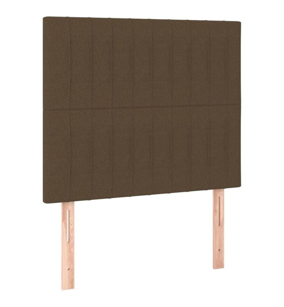 Lit à sommier tapissier avec matelas Marron foncé 90x200 cm