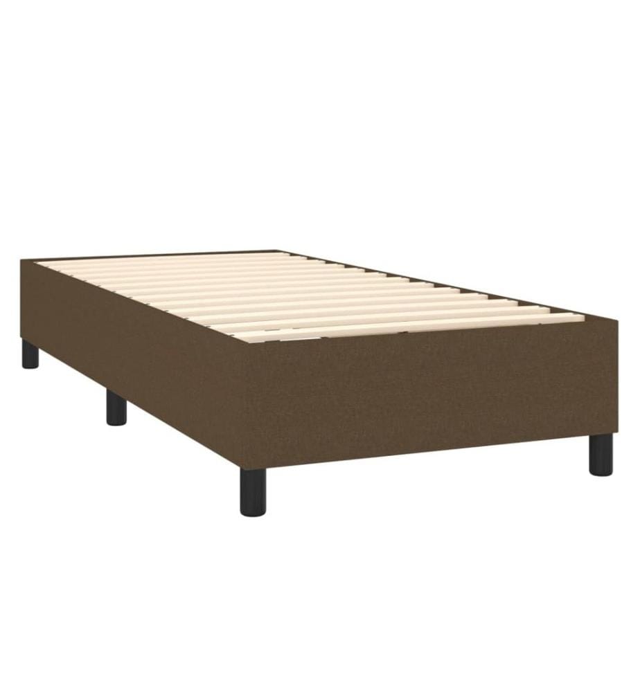 Lit à sommier tapissier avec matelas Marron foncé 90x190 cm