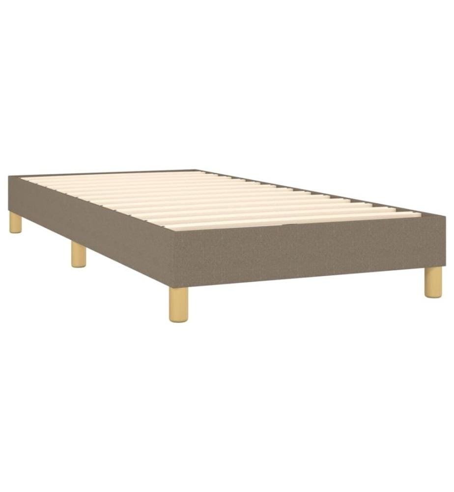 Sommier à lattes de lit avec matelas LED Taupe 80x200cm Tissu